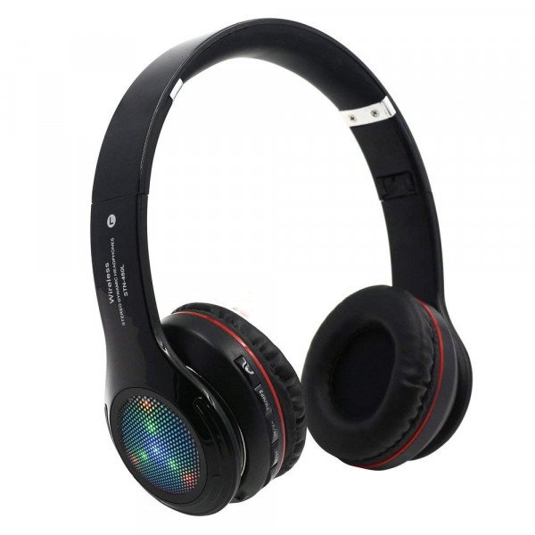 Wholesale LED Light HD Wireless Bluetooth Stereo Headphone STN460L (Black)